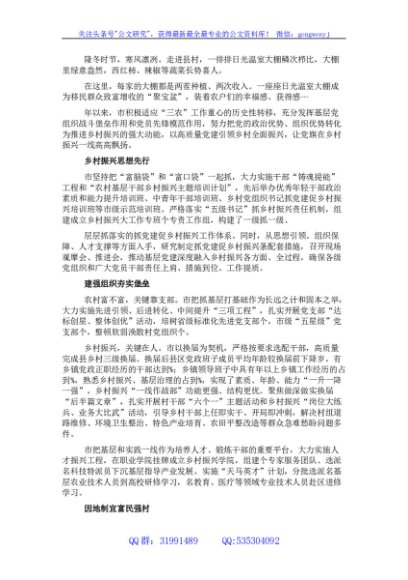 全市抓党建促进乡村振兴综述