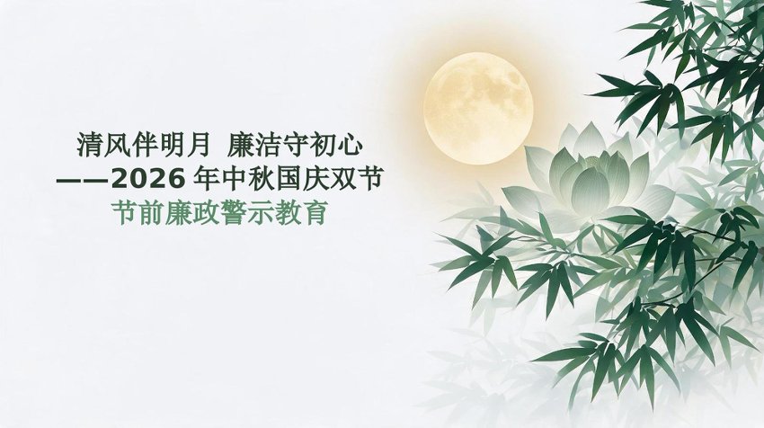 2026年中秋国庆双节节前廉政警示教育PPT