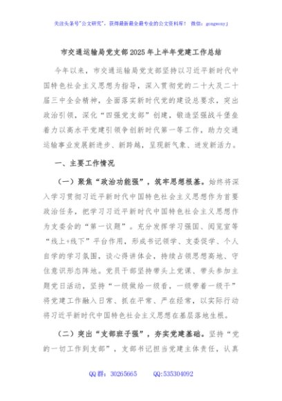 市交通运输局党支部2025年上半年党建工作总结