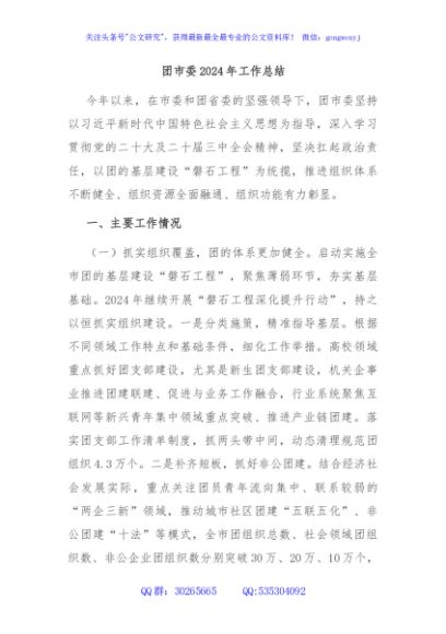 团市委2024年工作总结