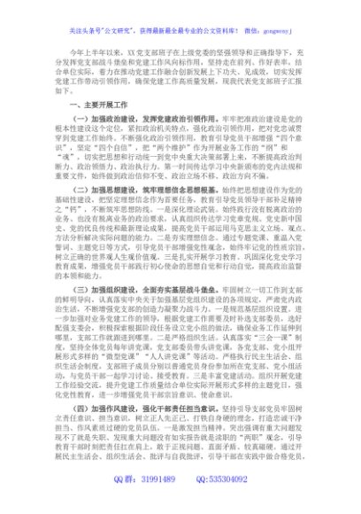 2022年上半年支部班子党建工作总结及下半年工作计划