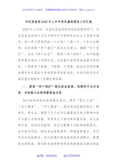 市纪委监委2025年上半年党风廉政建设工作汇报