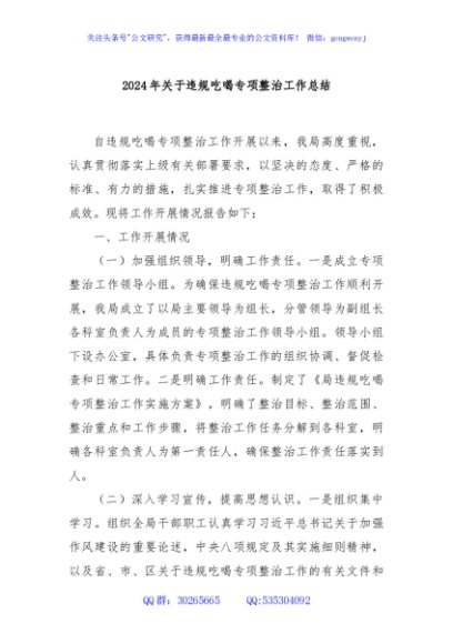 2024年关于违规吃喝专项整治工作总结