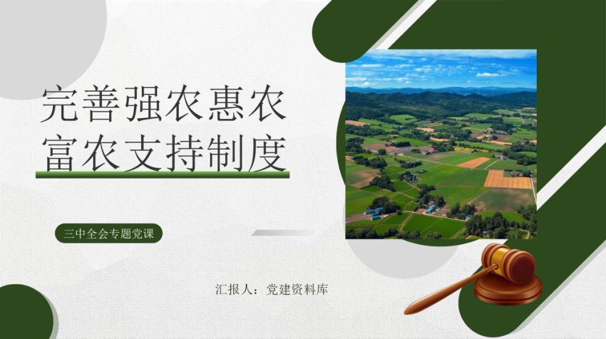 二十届三中全会关于完善强农惠农富农支持制度