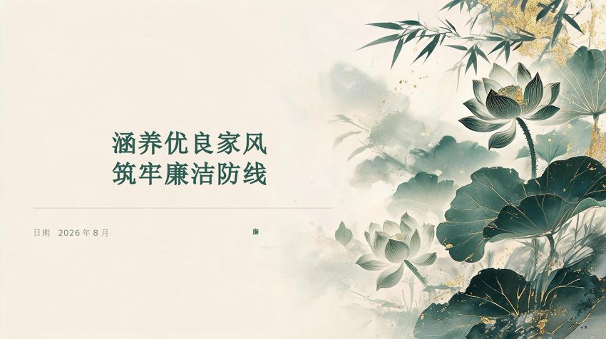党课PPT：涵养优良家风，筑牢廉洁防线