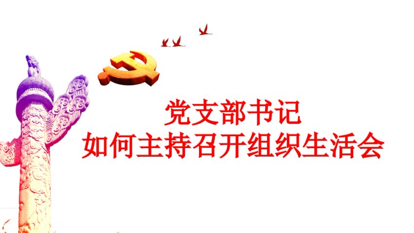 党建培训ppt课件：如何主持召开组织生活会