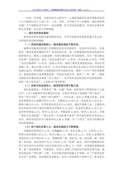 乡镇领导班子2021年工作述职报告