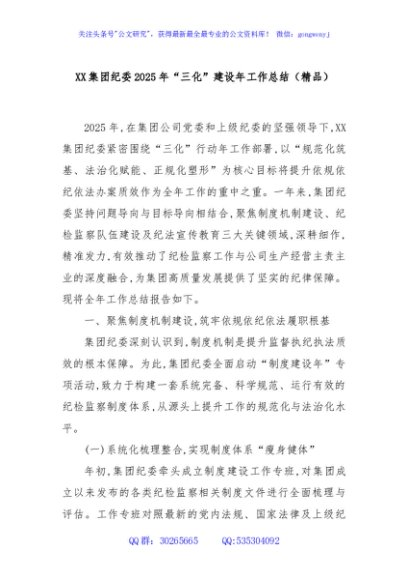 XX集团纪委2025年“三化”建设年工作总结（精品）