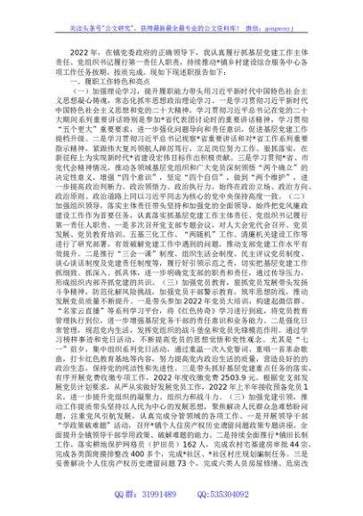 镇乡村建设综合服务中心党支部书记2022年度抓基层党建工作述职报告